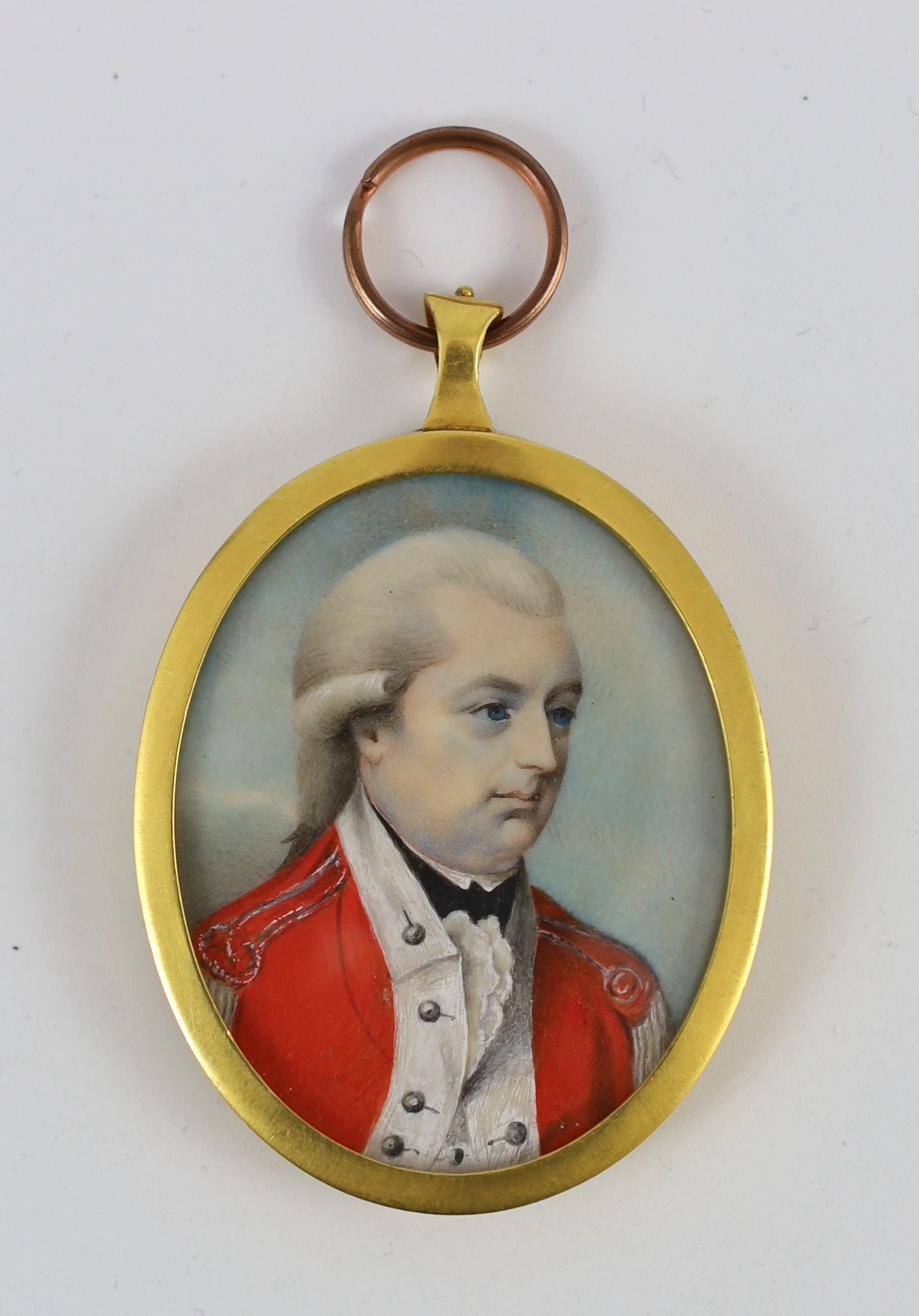 English School c.1800, Portrait miniature of an Irish army officer, watercolour on ivory, 4.75 x 3.75cm